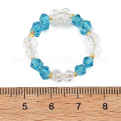 6 Stück 6 Farben Glasperlen-Fingerringe&nbsp;RJEW-MZ00036