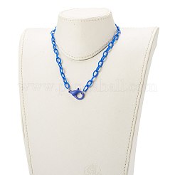 ABSプラスチックアズキチェーンネックレス  カニカン付き  ミックスカラー  16.93インチ（43cm）&nbsp;NJEW-JN03481