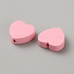 ウッドビーズ  ハート  ピンク  20x19x6mm  穴：2.8mm&nbsp;WOOD-WH0024-173B