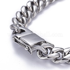 Bracelets à maillons cubains en acier inoxydable 304 résistant au ternissement pour hommes&nbsp;BJEW-P263-B02-P