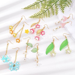 Наборы для самостоятельного изготовления сережек-подвесок в виде цветка DIY-SC0014-02