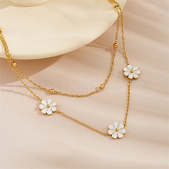 Ожерелья из нержавеющей стали 304 с цветком маргаритки FS-WGEC3D7-08