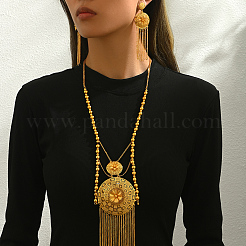 Комплекты серег и ожерелий с полыми круглыми кисточками для женщин RX4513