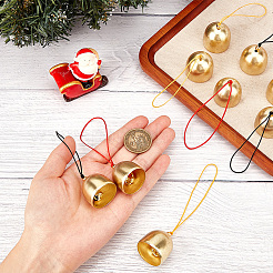 9 шт. 3-х цветные золотистые сплавные колокольчики AJEW-CN0002-57