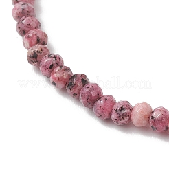 Браслеты из окрашенного натурального малазийского нефрита с гранеными бусинами-ронделями&nbsp;BJEW-JB13442