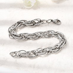 201 Edelstahl-Seilkettenarmbänder für Männer&nbsp;STAS-T077-10P