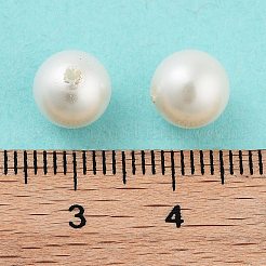 環境に優しいガラスパールラウンドビーズ  ホワイト  14mm  穴：1mm&nbsp;HY-K006-01F