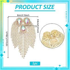 Charreteras de hierro con remaches de borlas de rhinestone&nbsp;AJEW-WH0481-527B