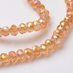 Chapelets de perles en verre électroplaqué&nbsp;X-EGLA-F124-FR-B02
