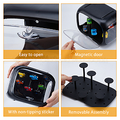 Прямоугольные пластиковые витрины для минифигурок&nbsp;ODIS-WH0079-010B