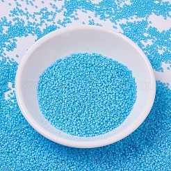 MIYUKIデリカビーズ小  シリンダー  日本製シードビーズ  15/0  （dbs0879)マット不透明ターコイズブルーab  1.1x1.3mm  穴：0.7mm  約3500個/10g&nbsp;X-SEED-J020-DBS0879