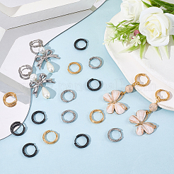 18 шт. 3-х цветные серьги-кольца из нержавеющей стали 303 для женщин&nbsp;EJEW-SC0001-81C