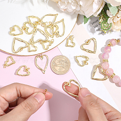20 stücke 5 arten hohl herz rack überzug messing anhänger charms&nbsp;KK-BBC0025-63