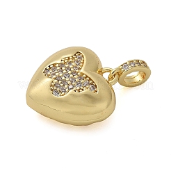 Сердце латунные микро проложить кубического циркония подвески KK-M319-09G