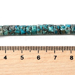 Синтетические серебряные нити бирюзовых бусин G-L617-F03-3x6mm