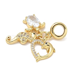 Латунь микропаве прозрачный кубический цирконий европейские подвески с подвесками&nbsp;LS-KK-K368-31G