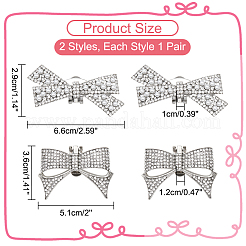 4 шт. 2 стиля украшения для обуви из сплава со стразами&nbsp;FIND-WR0010-36