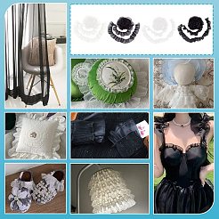 8 ярд 4 стилей двухслойной ткани с кружевной отделкой из чинлона&nbsp;DIY-PH0023-61