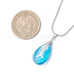 Подвеска в виде капли из морского сплава и граненого стекла&nbsp;NJEW-JN05915-02