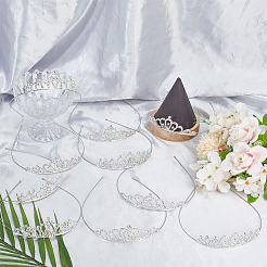 10 шт. 10 стиля резинки для волос из сплава со стразами OHAR-DR0001-06