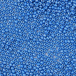 11/0 チェコ不透明ガラスシードビーズ  光沢のある  ラウンド  ブルー  2.2x1.5mm  穴：0.7mm  約500 G /袋&nbsp;SEED-N004-003B-36