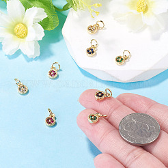 8 Stück 4 Farben Messing Micro Pave Zirkonia Anhänger&nbsp;KK-TA0009-08