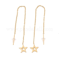 Длинная цепочка с серьгами-гвоздиками со звездами&nbsp;EJEW-A067-12G