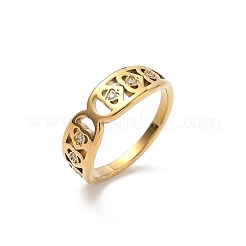 Кольца из нержавеющей стали 304 с кубическим цирконием для женщин&nbsp;RJEW-F189-03G