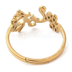 Anillo ajustable de yoga e infinito de acero inoxidable 304 con revestimiento iónico (IP) para mujer&nbsp;RJEW-M149-19G