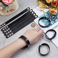 15 шт. простой браслет из искусственной кожи с пряжками из сплава&nbsp;BJEW-ME0001-06B