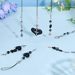 Подвески из непрозрачного акрила и сплава в тибетском стиле HJEW-GO00096