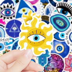 Этикетки с наклейками на бумаге из ПВХ и сглаза EVIL-PW0004-14