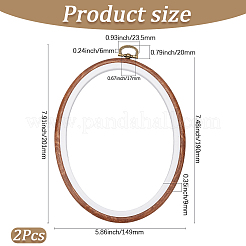 Kreuzstich-Stickrahmen aus PP- und PVC-Kunststoff in Holzoptik&nbsp;DIY-WH20055-058B-02