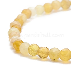 Bracciale elasticizzato con perline tonde opale giallo naturale&nbsp;BJEW-JB07901