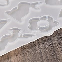 動物のイヤリングペンダント DIY シリコン型  レジン型  UVレジン用  エポキシ樹脂工芸品作り  兎  137x123x4mm  内径：18~37.5x15.5~30mm  穴：1.7mm&nbsp;DIY-Q033-02B