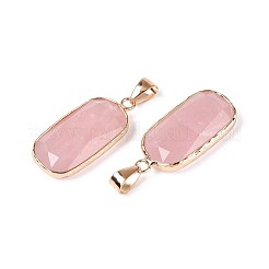 Природного розового кварца подвески G-N349-03F-G