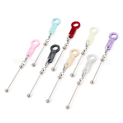 8 pendentif paille acrylique bicolore pour barre à perles&nbsp;HJEW-TA0001-48