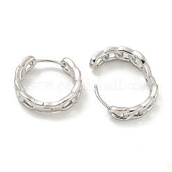 チェーン型真鍮フープピアス  プラチナメッキ  17x5mm&nbsp;EJEW-L211-009D-P