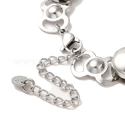 Bracelet à maillons ronds plats en acier inoxydable 304 anti-ternissement&nbsp;BJEW-Q776-02A-01