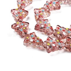 Brins de perles de verre bosselées faites à la main&nbsp;LAMP-F032-08C