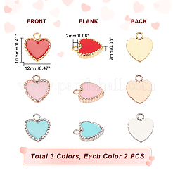 6 шт. 3-х цветные эмалевые подвески из нержавеющей стали 304&nbsp;STAS-UN0032-92