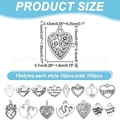 150 шт. 15 стиля подвески из сплава в тибетском стиле&nbsp;FIND-AR0004-94