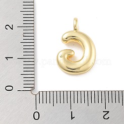 Pendenti con lettere a palloncino in ottone placcato a cremagliera&nbsp;KK-C050-01G-G