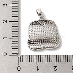 Porte micro ouvrent pendentifs zircone cubique en laiton de placage&nbsp;KK-U027-23P