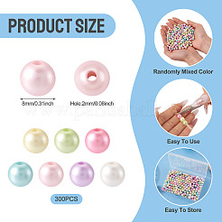 300 pièce de perles d'imitation acryliques opaques&nbsp;OACR-TA0004-95A