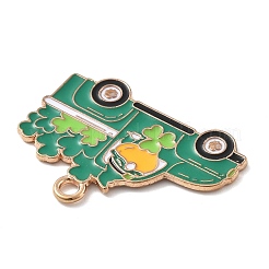 合金ペンダント  エナメル  アイルランドの祭り  クローバー帽子テーマ  車  21x28x1.5mm  穴：2mm&nbsp;LS-ENAM-D285-02KCG-08