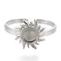 Anelli con polsino solare in acciaio inossidabile 304 anti-ossidazione&nbsp;RJEW-N038-116P
