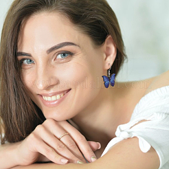 6 пара 6-х стильных акриловых сережек-бабочек EJEW-AN0001-07