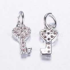 Breloques plaquées laiton durable avec zircone cubique de micro pave&nbsp;X-ZIRC-F069-48P