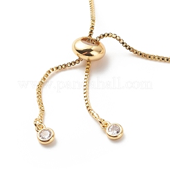 Kristall-Strass-Glieder mit emailliertem Evil-Eye-Slider-Armband&nbsp;BJEW-JB08629